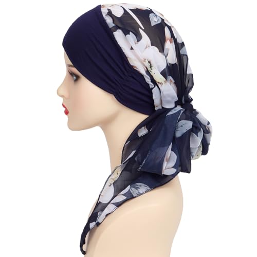 Headwear Turbans for Women - Lightweight Head Scarf for Women's Hair Chiffon Elegant Headwraps Hats - color: Cyan