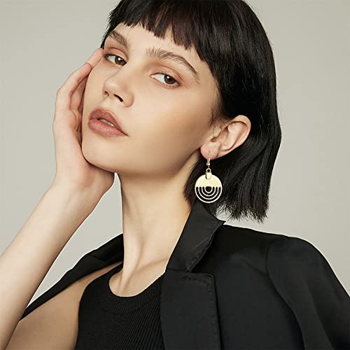 Handmade Unique Bohemian Tribal Hoop Spiral Earring Vintage Gold Silver Geometry Dangle Drop Earrings for Women - color: Gold