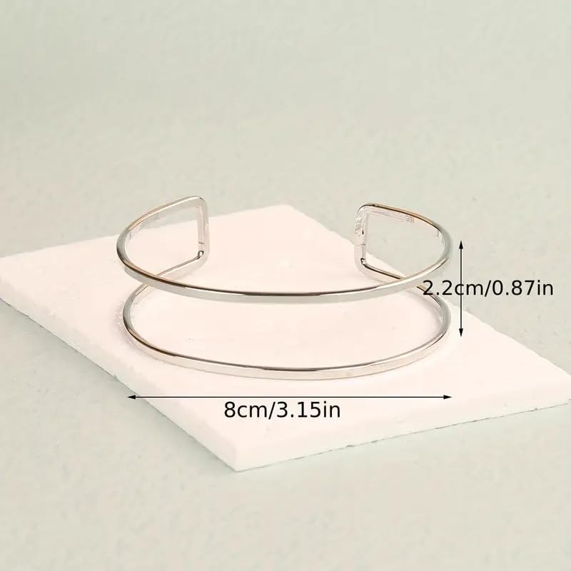 Gold Arm Cuff for Women,Arm Cuff Upper Arm Bracelet Jewelry Minimalist Armband ArmCuffs Bangle Bracelets Summer Beach Accessories - color: Silver 2