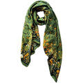 Long Silk Like Scarf Lightweight Satin Scarves Large Sunscreen Shawl Wrap for Women - color: 001.birds and Flowers Green