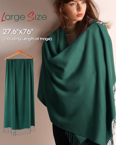 FURTALK Pashmina Shawl Wraps for Women Evening Dresses Blanket Scarves Fashion Scarf Wedding Gifts - color: 19-green