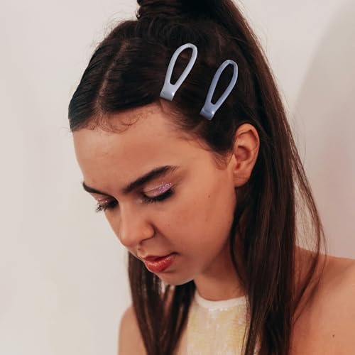 16 PCS Snap Hair Clips Metal Barrettes for Women Non Slip Barrettes for Thick and Thin Fine Hair,Bright Black Multiple Gray,2.36 x 0.43 Inches. - color: Bright Black Multiple Gray