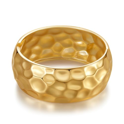 YMBYCM Gold Chunky Bangle Bracelets for Women Trendy Wide Chunky Cuff Bracelets Wrap Bracelet - style: L-G
