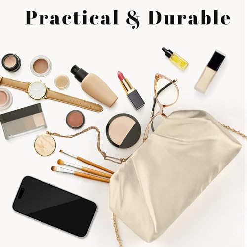 ERKOON Clutch Purse for Women Elegant Pleated Evening Bag Crossbody Shoulder Handbag Envelope Bag with 2 Detachable Chain - color: Nude Pink