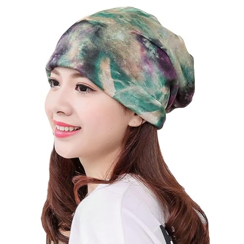 Women's Baggy Slouchy Beanie Chemo Hat Cap Scarf - color: 3 Pack-multicolor B