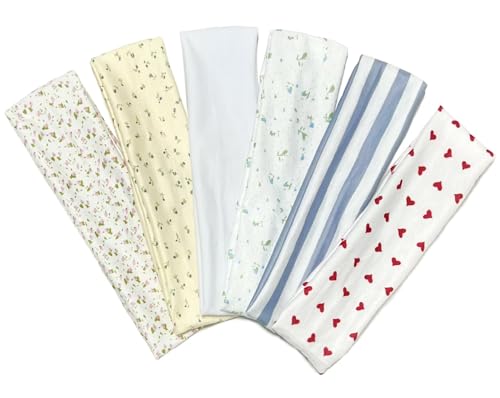 TERSE Fashion Women's Headbands for Short Hair Non Slip Elastic Floral Hairbands, Soft Fabric 2 Inches Thick Stripe Head Bands for Girls, Valentine's Day Heart Headbands - color: Headbands Color-Vivid