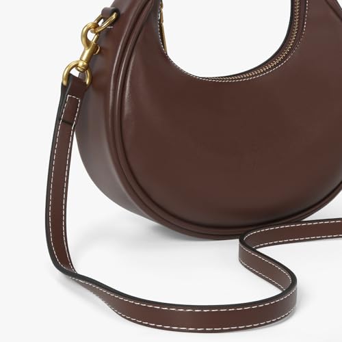 JQWSVE Small Top Handle Bags for Women Mini Purses Cute Ladies Handbags Crescent Mini Crossbody Bags with Cherry - color: B04-large-brown