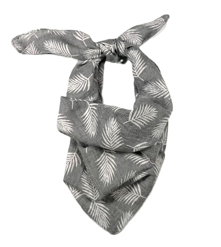 Shanlin Unisex Cotton Square Bandanas Scarves 24x24 - color: Leafptn-lightgrey