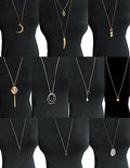 10Pcs Long Pendant Necklace Simple Moon Bar Three Triangle Tassel Lock Sweater Y Shape Punk Chain Choker Necklace for Women Men Gold Silver Plated - style: F:10Pcs (Traingle)