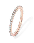 PAVOI Gold Plated Solid 925 Sterling Silver CZ Simulated Diamond Stackable Ring Eternity Bands for Women - color: 1-Pack Rose Gold