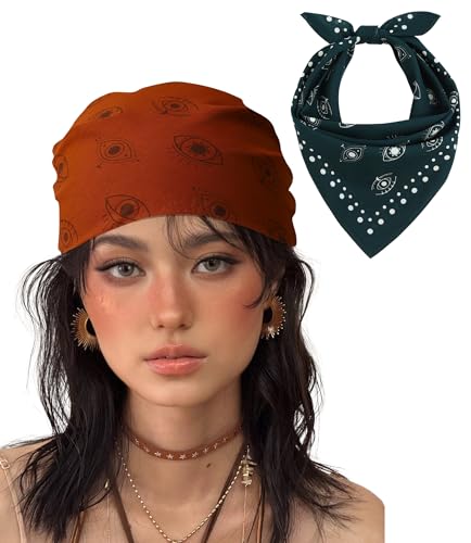 21"x21" Soft Cotton Bandana for Men and Women Unisex Head Wrap Scarf Headband Face Mask for Outdoor - color: Qm2-timeeye