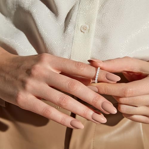 KissYan Band Ring for Women, 14K Gold Plate Dainty Pave Pear or Circle CZ Eternity Thick Chunky Engagement Statement Ring Valentine Fashion Gifts - size: 10, style: Style4