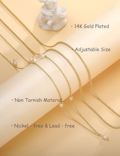 Waist Chain for Women 14K Gold Plated Waist Beads Belly Chain Dainty Layered Body Chain Belt Beach Jewelry for Women Sexy Waterproof Non Tarnish Adjustable Summer Jewelry Accessories - style: twist & pearl