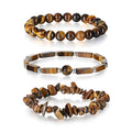 3Pcs Natural Stone Bracelets for Women 8mm Crystal Beaded Bracelets Handmade Stretch Bracelet Healing Crystal Jewelry for Women - style: Tiger Eye