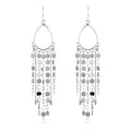Bohemian Boho Tassel Dangle Drop Earrings for Women – Lightweight Filigree Gypsy Coin Chandelier Disc Charm Hoops – included Gift Box - style: Teardrop - Silver