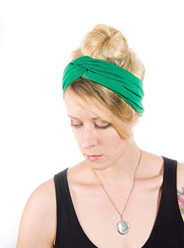 Twist Headband Extra Wide Scrunch Turban (Kelly Green) - color: Kelly Green