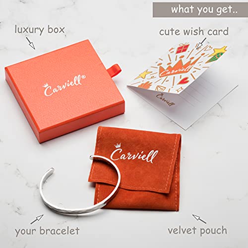 Carviell Bracelet - Gifts for Women – Inspirational, Friendship, Love, Mom, Daughter, Sister, Christian, Graduation, Memorial & Wedding Gifts – 100+ Phrases – Stainless Steel, Gift-Ready - style: BADASS Gift - Keep F##king Going - GOLD