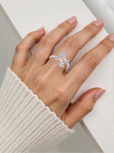 Adjustable Women's Cubic Zirconia Leaf Shaped Ring, 18K Gold-Plated Exquisite Stackable Women's Ring, A Great Gift for Her - color: K