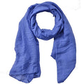 woogwin Women's Cotton Scarves Lady Light Soft Fashion Solid Scarf Wrap Shawl - color: Denimblue