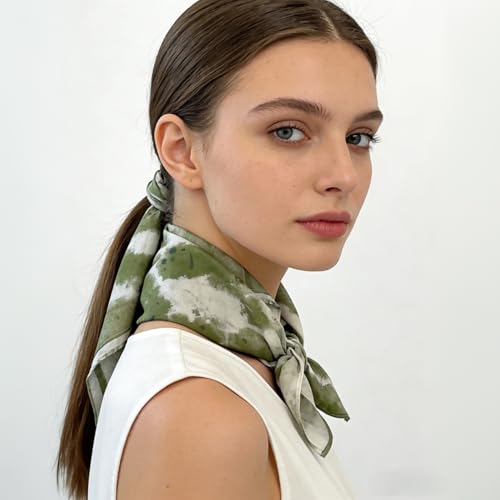 21 x 21 Inch Cotton Bandana for Women and Men,Soft Breathable Head Scarf, Multi-purpose Headband, Hair Scarf - color: Ink Green-un06
