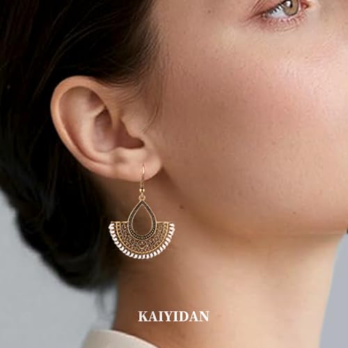 Silver/Gold Boho Dangle Statement Earrings for Women Trendy,Handmade Vintage Dainty Cute Long Drop Summer Earrings,fashion Accessories Jewelry Gifts - color: A58 Handmade Braided Rope Waterdrop Earrings