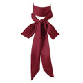 Long Thin Skinny Scarf Satin Neckerchief Ribbon Tie Waist Belt for Women - color: Burgundy