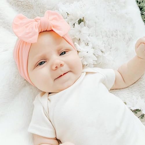 Jesries 22 PCS Baby Headbands Soft Nylon Hairbands with Bows Girls Hair Accessories for Newborn Infant Toddler Kids Handmade - color: Purple