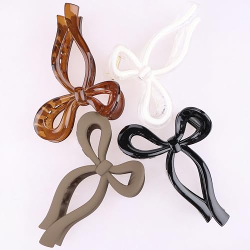 4 Pcs Bow Hair Clips Elegant Hair Claw Butterfly Hair Accessories for Girls Nonslip Butterfly Clips Hair Styling Accessories for Women - color: 4 Pcs-Unique Style