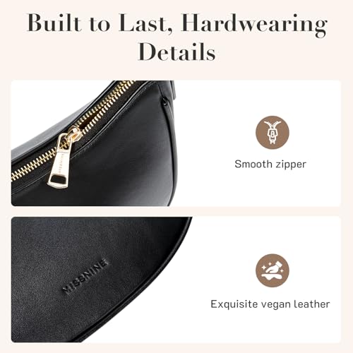Missnine Purses for Women, Shoulder Bag Small Handbags Vegan Leather Underarm Bags Trendy Hobo Cute Clutch Purse - color: 1-dark Brown【adjustable Strap】