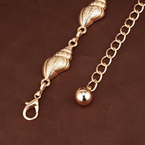 Luvatar Fashion Metal Waist Chain Belt Blouse Dress Sweater Chain Belt… - color: Gold-t90
