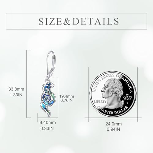 TIGER RIDER Abalone Shell 925 Sterling Silver Dangle Earrings Lightweight Filigree Dangle Drop Earrings for Women - style: Dragon
