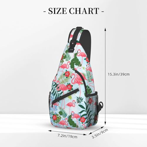 Sling Backpack For Men Hiking Daypack Crossbody Shoulder Bag Travel Chest Pack | Hiking - color: Pink Flamingo