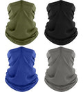 ROXUN 4 Pack Neck Gaiter, Cooling Breathable Face Mask UV Protection Scarf Hiking Bandana for Men/Women - color: Black+gray+blue+army Green