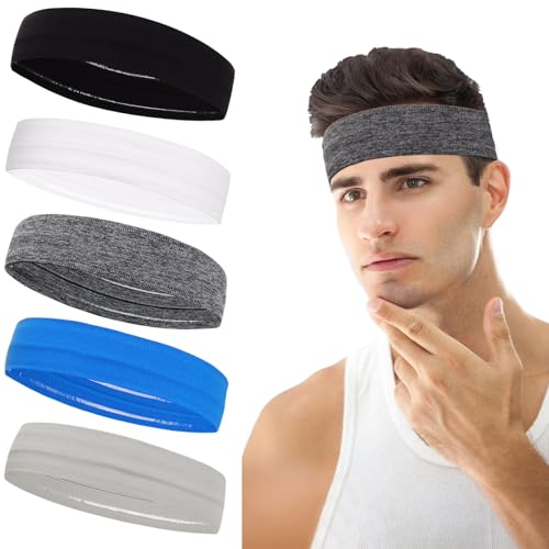 Workout Headbands Non Slip Headband Sport Headbands Sweatbands Elastic Sport Hair Bands for Sports Travel Indoor Fitness Gym - color: solid15