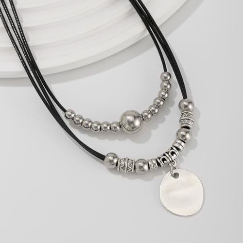 Sora Tuki Cowgirl Necklace Western Necklaces for Women Cowboy Necklace Country Necklace Cowgirl Jewelry for Women Western Choker Necklaces Boho Necklace for Women Turquoise Bead Leather Necklace - style: 1 - Coin