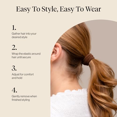 Kitsch Hair Ties No Damage - Strong, Stretchy Hair Bands | Soft Nylon Ponytail Holders, Snag-Free Rubber Bands, Perfect for Updos & Braids | Ideal Gifts for Women - Chocolate, 20pcs - color: Chocolate (Pack of 20)