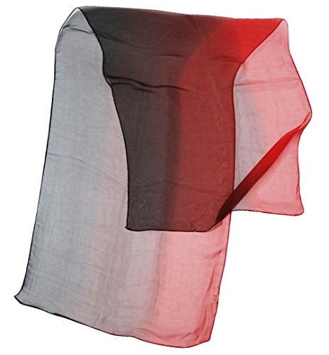 Women Soft Chiffon Lightweight Neck Scarf Head Hair Wrap - color: Red&black