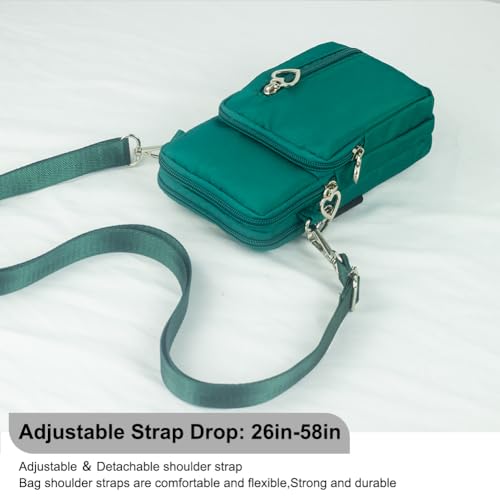 JANKS Small Crossbody Bag for Women - Mini Phone Purses with Crossbody Strap and Wallet - Nylon Arm Bag - color: A-green
