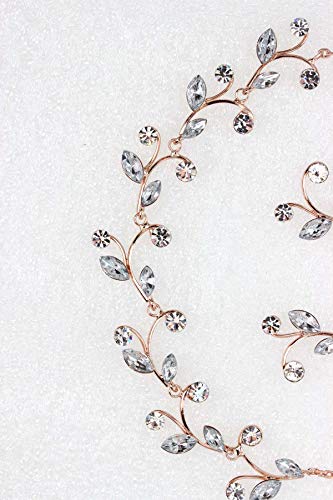 Faship Gorgeous Rhinestone Crystal Floral Necklace Earrings Set - color: Clear/Rose-gold-plated