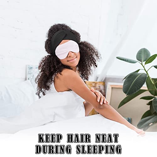 Haysandy 4 Pcs Mesh Hair Wrap for Women Pixie Hair Mesh Wrap Adjustable Pixie Cut Head Band for Sleeping Styling Makeup(Black, Blue) - color: Black, Blue