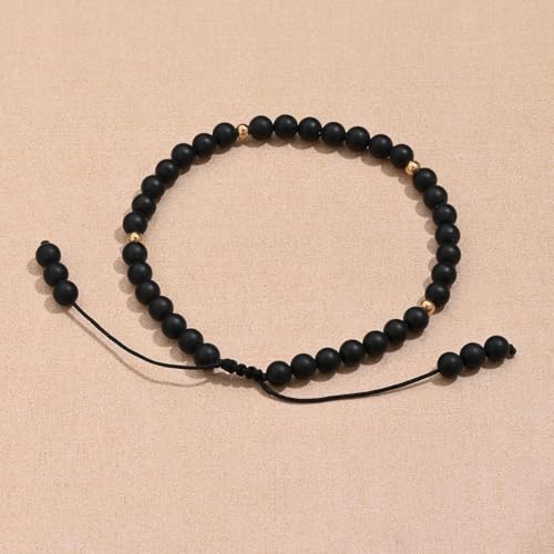 Softones 6mm Natural Stone Anklet for Women Gemstone Ankle Bracelets for Women Healing Energy Crystal Anklets Adjustable(8.5-10 Inches) - color: Matte agate