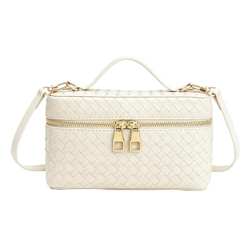 Trendy Shoulder Bags for Women Mini L19 Square Box Satchel Bag Cute PU Leather Crossbody Purse with Adjustable Strap - color: Beige