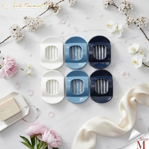 RC ROCHE 6 Pcs Flat Claw Hair Clips for Women Thick Hair French Round Duckbill Square Secure Strong Hold Grip Clamps Barrettes Curved No Slip No Crease Plastic Styling Cute, Medium Coastal Serenity - color: (Medium) Coastal Serenity