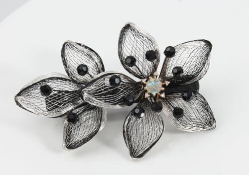Mistofu DIY Copper Wire Metal Hand-woven High-level design Barrettes Elegant Hair Accessories, Gifts for Women Girls (black-c) - color: black-c
