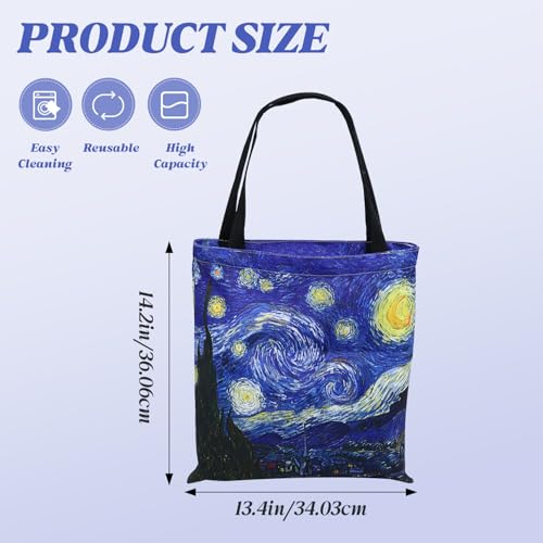 Canvas Tote Bag for Commuting, Foldable Travel Tote Bag Beach Bag Reusable Grocery Bags for Men Women, 13.4 x 14.2 Inch - color: A-sky