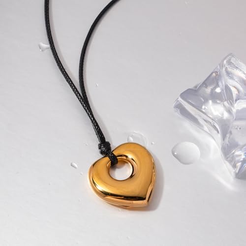 Frodete Statement Necklace for Women Chunky Gold Necklaces Long Pendant Necklace Boho Necklaces Gold Pendant Jewelry Cowboy Chic Style Cowgirl Outfit - color: Z2:Heart Pendant Necklace