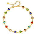 Yumikoo 18k Gold Plated Anklet Ankle Bracelets for Women - style: Colorful Heart