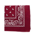 Motique Accessories 22 Inch Cotton Paisley Bandana - color: Dark Red