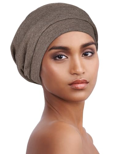 Alnorm Cozy Satin Lined Slouchy Beanie Cap with Soft Elastic Band for Women Hemp Camel - color: Hemp Camel