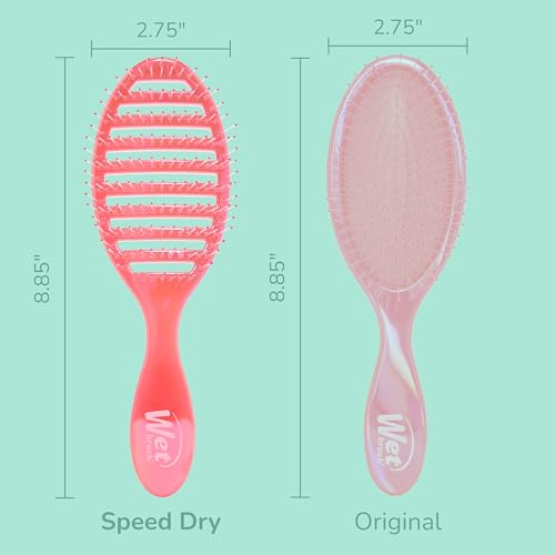 Wet Brush Speed Dry Hair Brush, Blow Dry Safe Bristles & Vented Design For Faster Drying Time, Ergonomic Handle, Reduces Breakage & Detangles All Hair Types, Limited Edition Prismatic Glow Pink - color: Prismatic Glow Pink, size: 1 Count (Pack of 1)